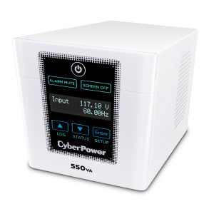 CyberPower M550L Mini-Tower UPS, UL Rated, sealed LCD panel, 4 NEMA 5-15R-HG